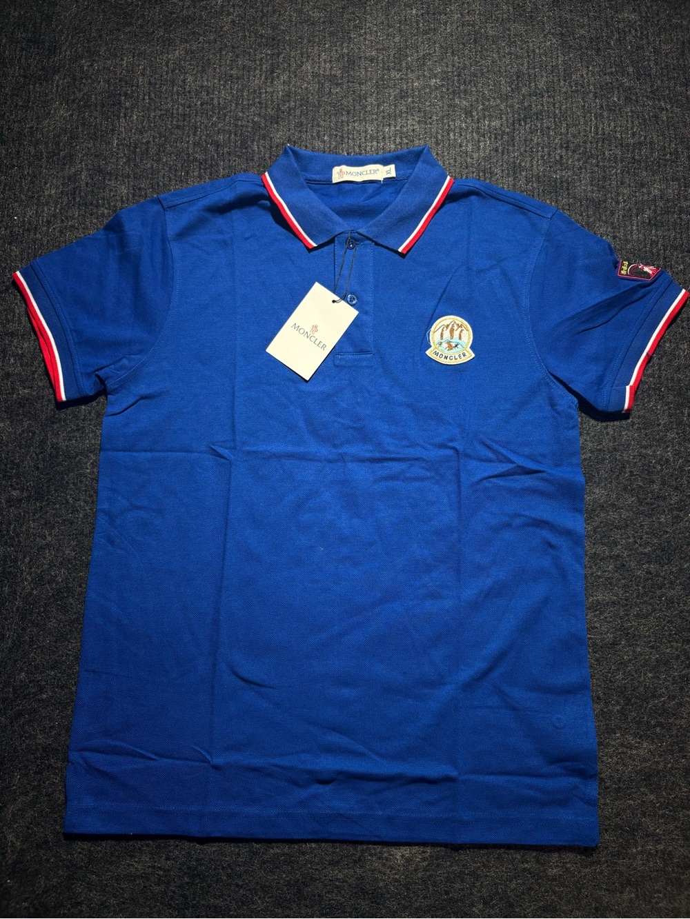 Moncler Men's Blue Polo Shirt Size XL